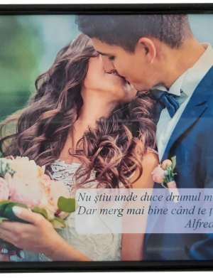 Tablou personalizat cu fotografia de nunta si mesaj