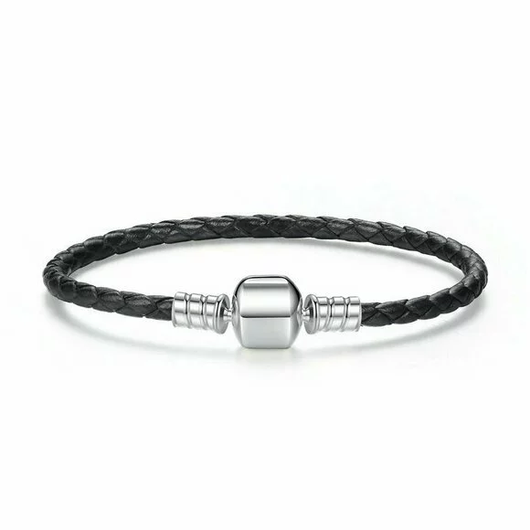 Cadou sot Bratara din argint Black Leather