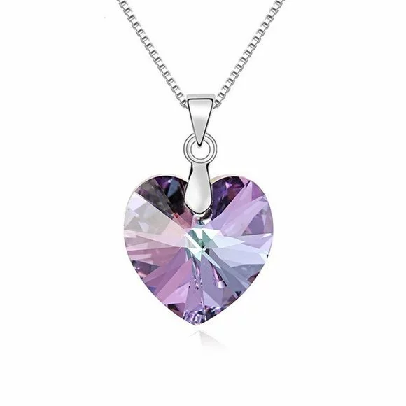 Cadou femei Colier din argint Vitrail Light Heart cu Cristal Swarovski