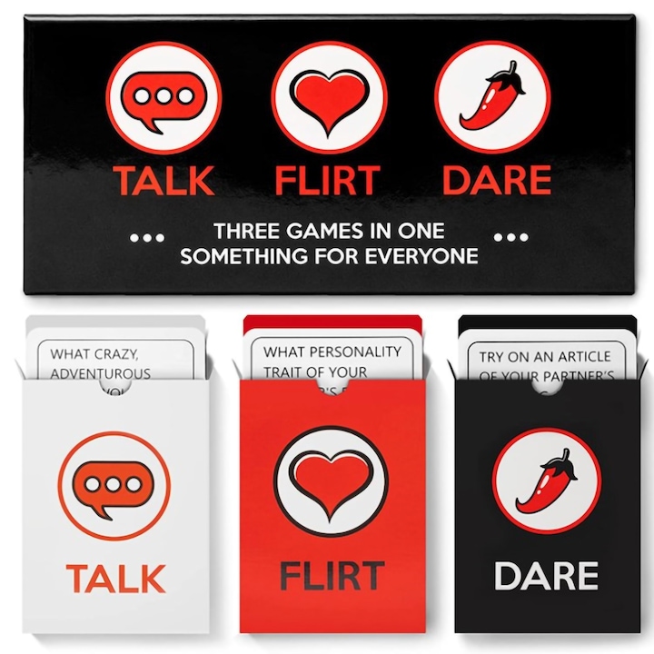 Cadou cuplu Joc pentru Cupluri 3 in 1 Talk Flirt Dare