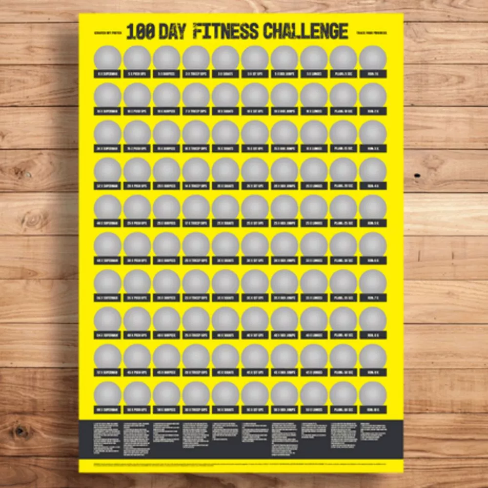 Cadou femei Poster razuibil 100 zile de Fitness